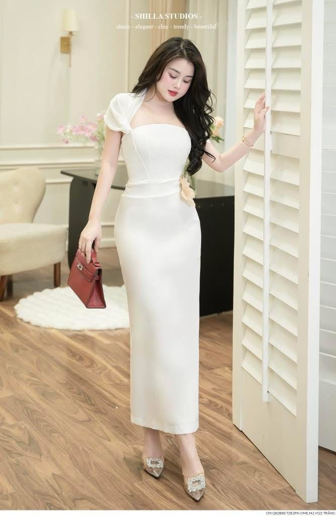 https://vayhoasim.vn/Đầm cúp ngực trễ vai thân váy bút chì SHILLA - Size M - TRMK044